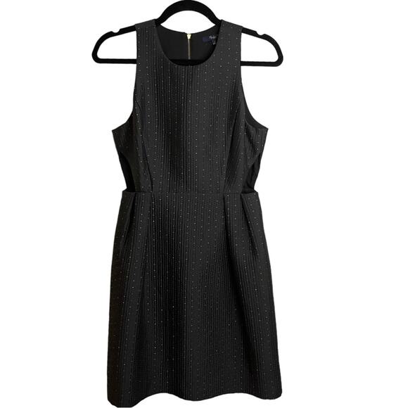 Madewell Nightfall Jacquard Black and Gold Cutout Dress - Picture 1 of 8